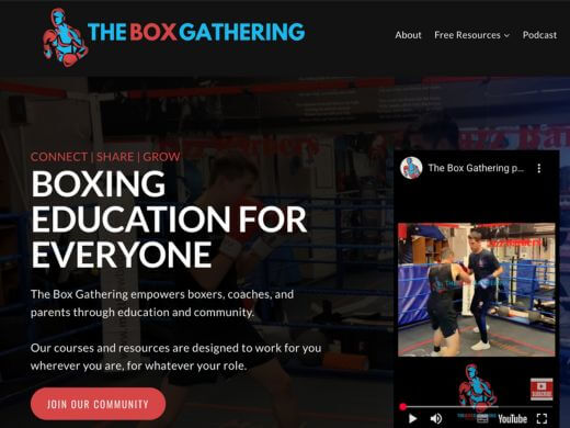 Screenshot of The Box Gathering website